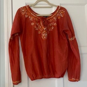 lucky brand orange blouse